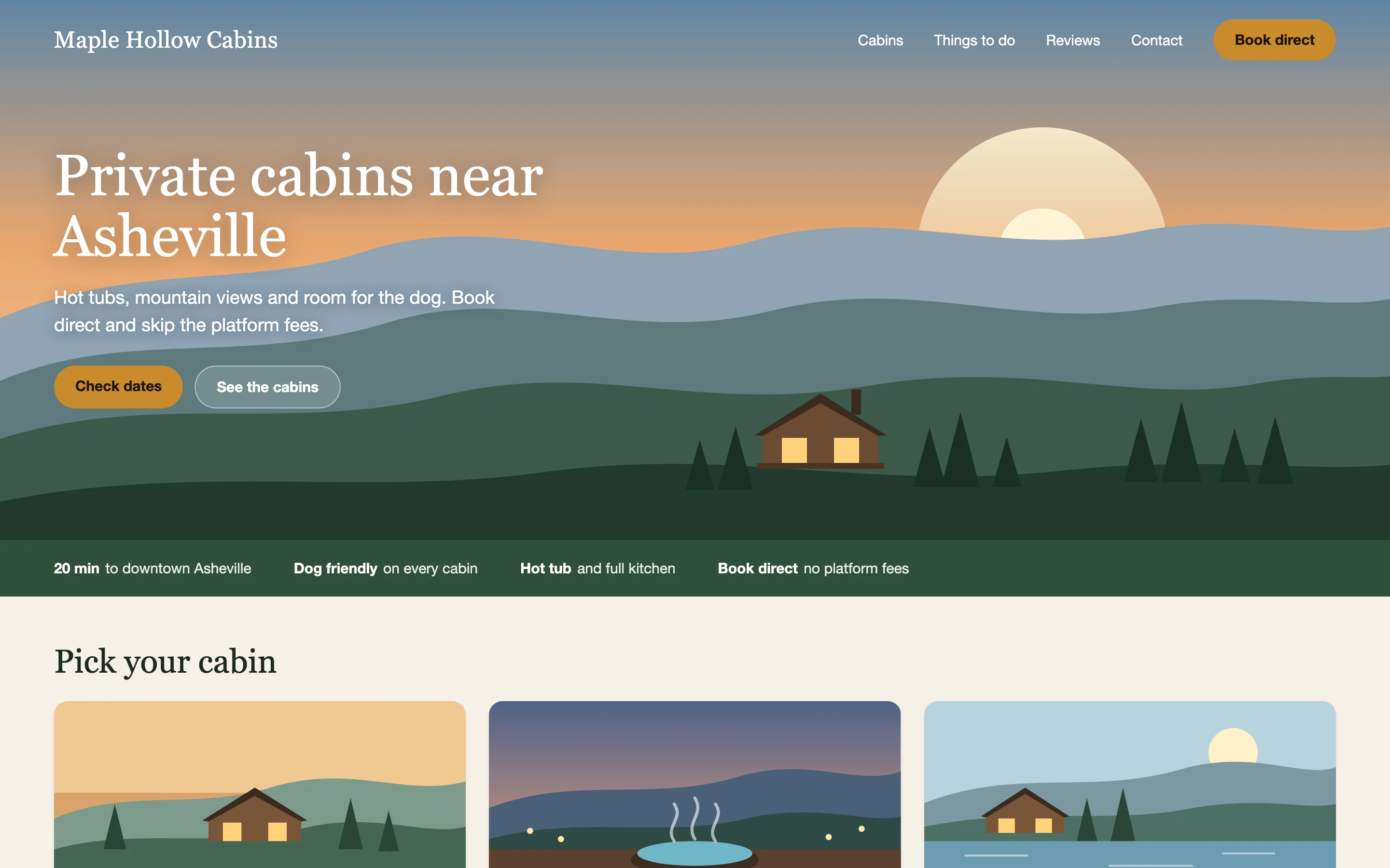 Sample website built by Threshold